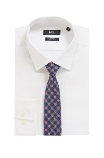 Krawaty BOSS Italian Made Checked Głęboka Różowe Męskie (Pl75010)